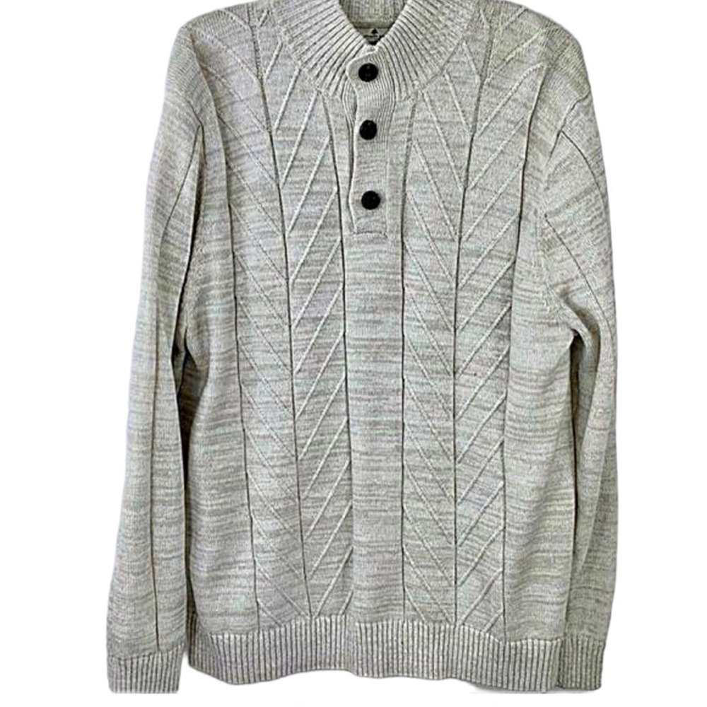 Southern‎ Pines Beige Cotton Men’s Button-up Long Sleeve Sweater XL